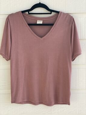 MOD REF short sleeve sweater blouse Medium rose pink